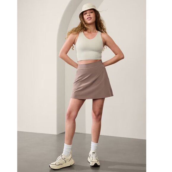 NWT Athleta Brooklyn Heights High Rise Skort in Pyrite Tan Beige Color 12 - Picture 1 of 5